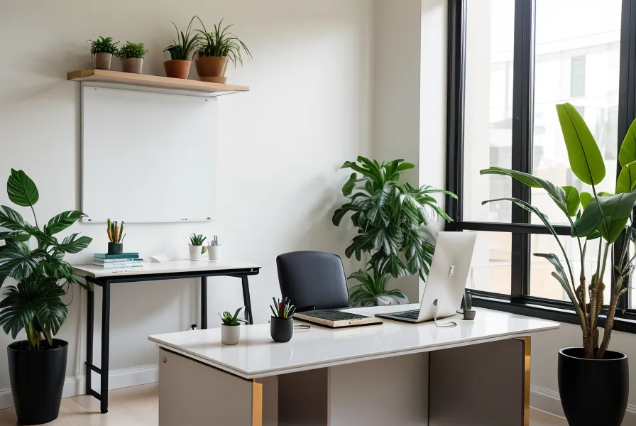 Bedienelement eines höhenverstellbaren Schreibtisches im Coaching-Business-Homeoffice