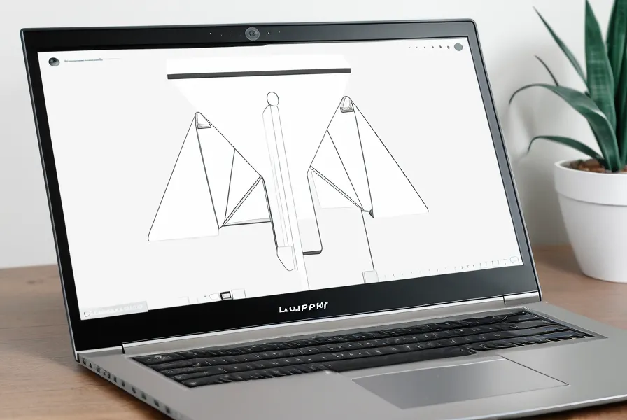 Funnel-Building Nahaufnahme: FunnelCockpit-Editor auf dem Laptop-Bildschirm neben handschriftlichen Notizen