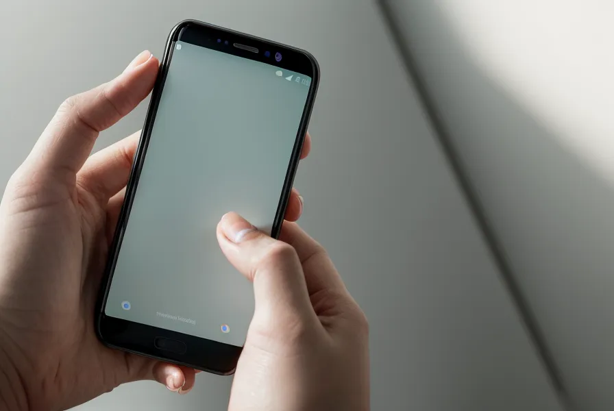 Nahaufnahme einer Person, die eine FunnelCockpit-Landingpage für die mobile Optimierung auf dem Smartphone testet