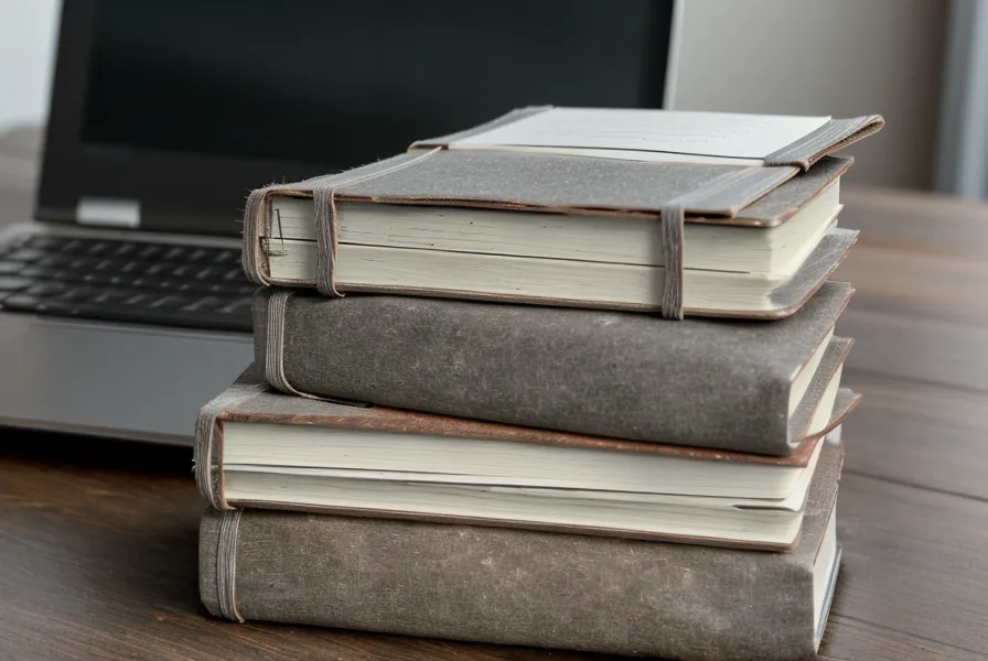 Notizbücher und Laptop als Symbol für den Übergang von der Excel-Liste zur automatisierten Kontaktsuche
