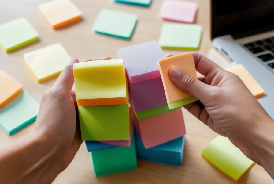Bunte Post-its als Sinnbild für Tags im tag-basierten E-Mail Marketing mit KlickTipp